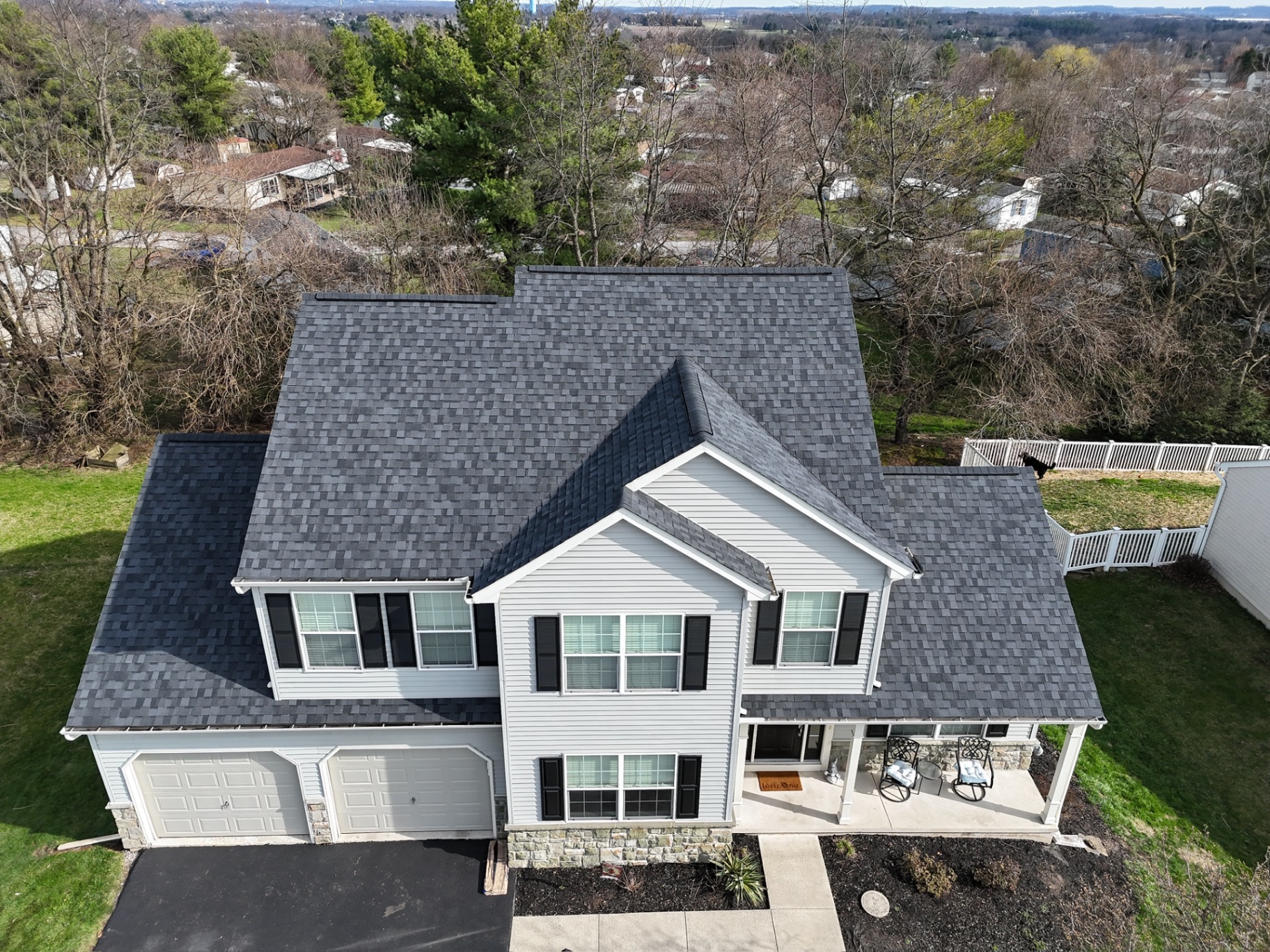 Premium Charcoal Shingles — Two-Story Residential · York County