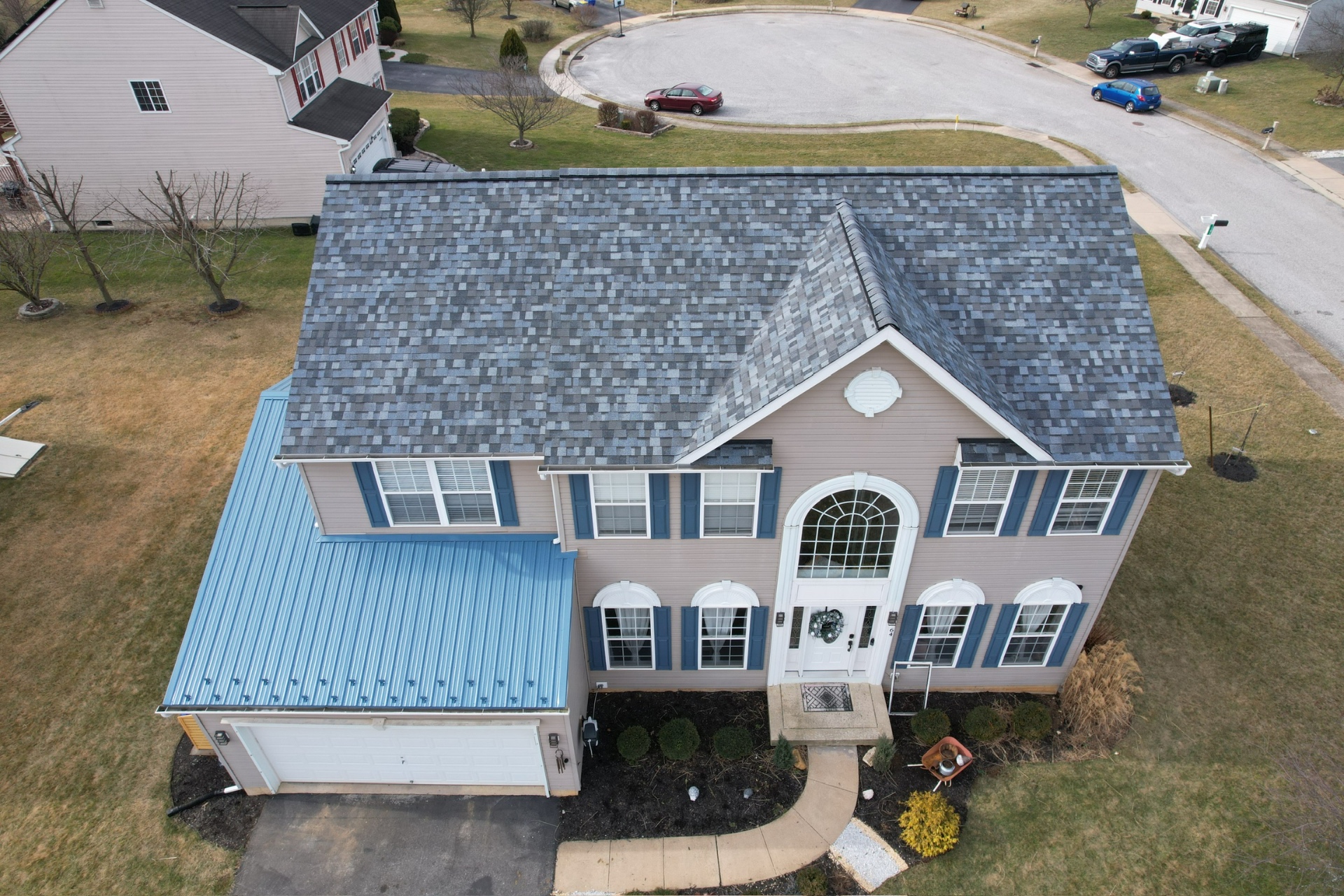 Designer Shingle + Metal Accent — Custom Home · Adams County